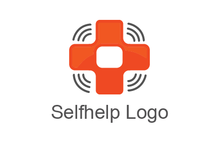 cross with broadcasting waves in communication logo