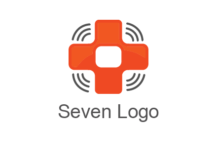 cross with broadcasting waves in communication logo