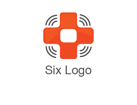cross with broadcasting waves in communication logo