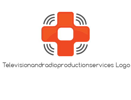 cross with broadcasting waves in communication logo