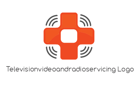 cross with broadcasting waves in communication logo