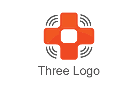 cross with broadcasting waves in communication logo