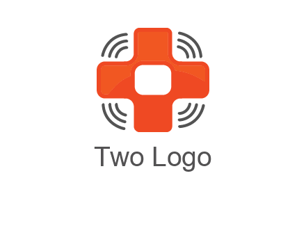 cross with broadcasting waves in communication logo