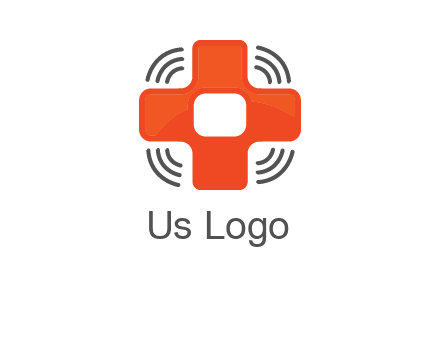 cross with broadcasting waves in communication logo