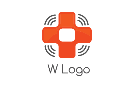 cross with broadcasting waves in communication logo