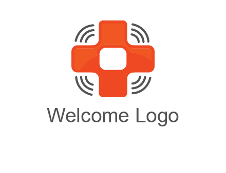 cross with broadcasting waves in communication logo