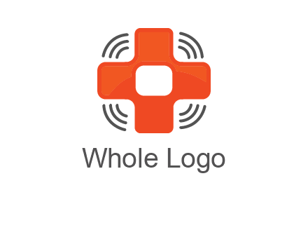 cross with broadcasting waves in communication logo
