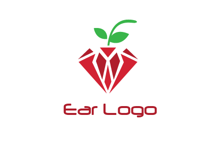 diamond with leaf jewelry logo