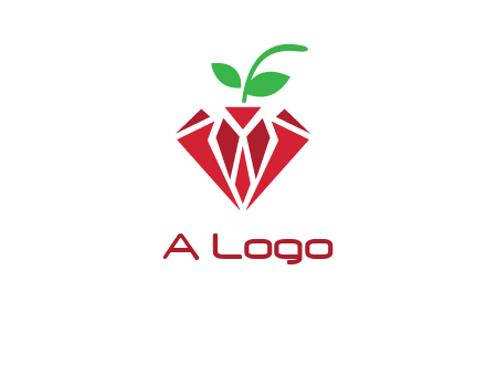 diamond with leaf jewelry logo
