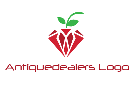 diamond with leaf jewelry logo