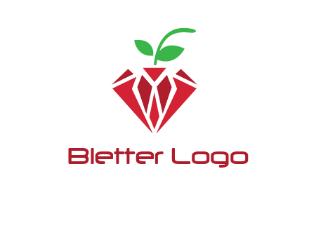 diamond with leaf jewelry logo