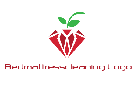 diamond with leaf jewelry logo