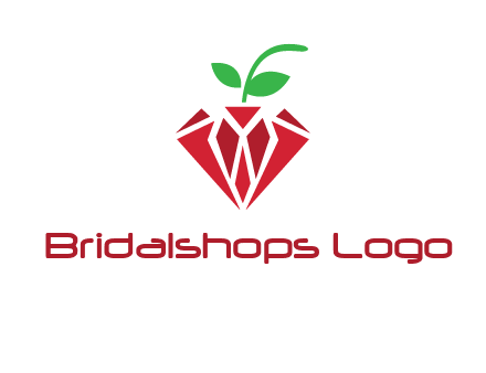 diamond with leaf jewelry logo