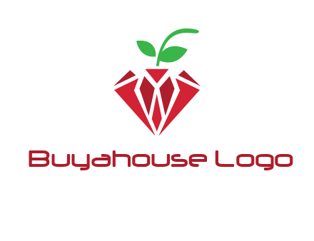 diamond with leaf jewelry logo