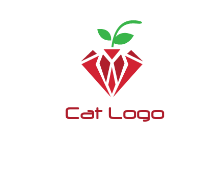 diamond with leaf jewelry logo