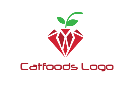 diamond with leaf jewelry logo
