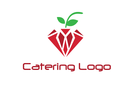 diamond with leaf jewelry logo