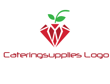 diamond with leaf jewelry logo