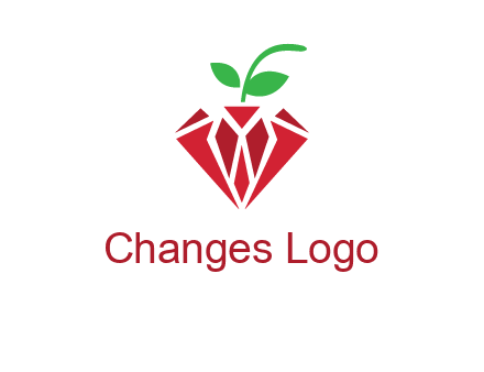 diamond with leaf jewelry logo
