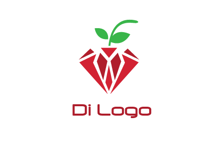 diamond with leaf jewelry logo