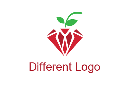 diamond with leaf jewelry logo