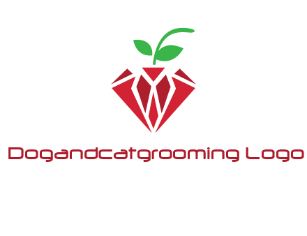 diamond with leaf jewelry logo
