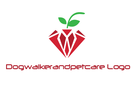 diamond with leaf jewelry logo