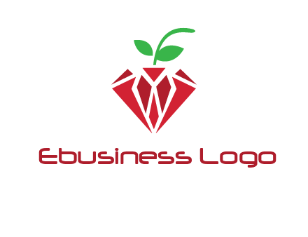 diamond with leaf jewelry logo