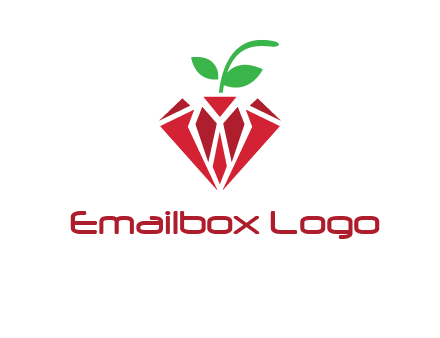 diamond with leaf jewelry logo