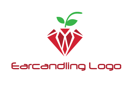 diamond with leaf jewelry logo