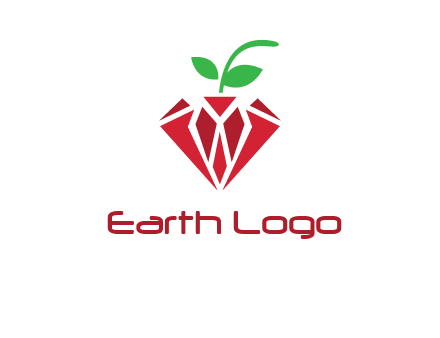 diamond with leaf jewelry logo