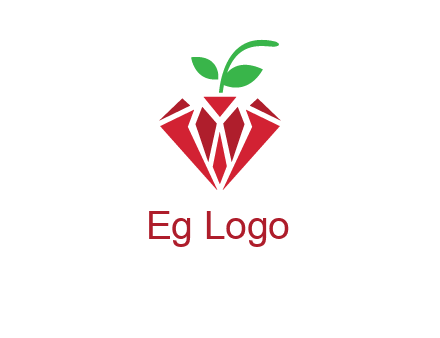 diamond with leaf jewelry logo