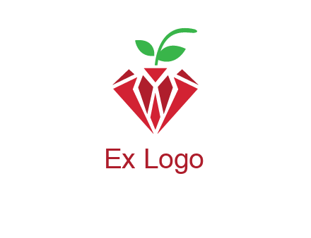 diamond with leaf jewelry logo