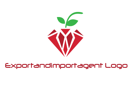 diamond with leaf jewelry logo
