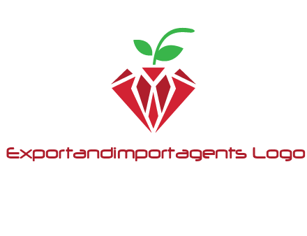 diamond with leaf jewelry logo
