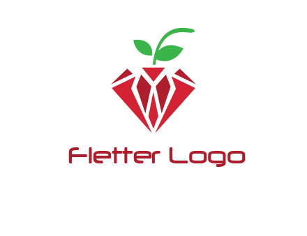 diamond with leaf jewelry logo