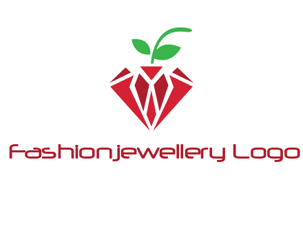 diamond with leaf jewelry logo