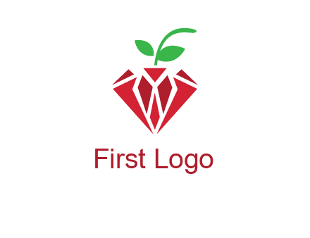 diamond with leaf jewelry logo