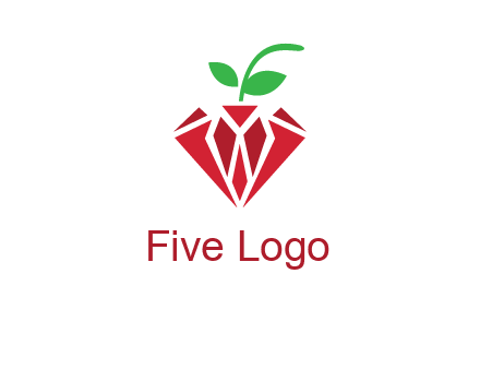 diamond with leaf jewelry logo