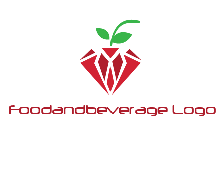 diamond with leaf jewelry logo