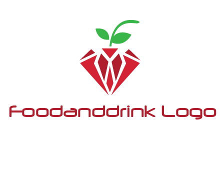 diamond with leaf jewelry logo