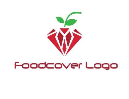 diamond with leaf jewelry logo