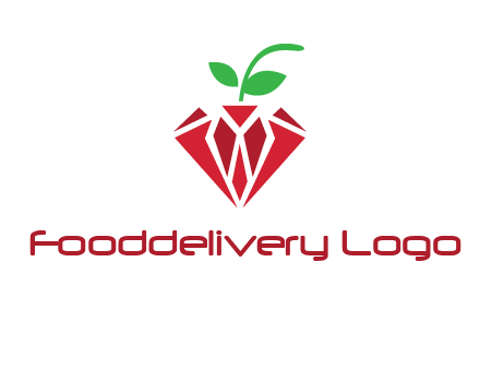 diamond with leaf jewelry logo