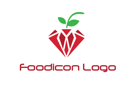 diamond with leaf jewelry logo