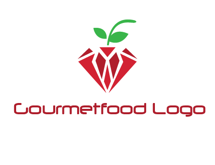 diamond with leaf jewelry logo