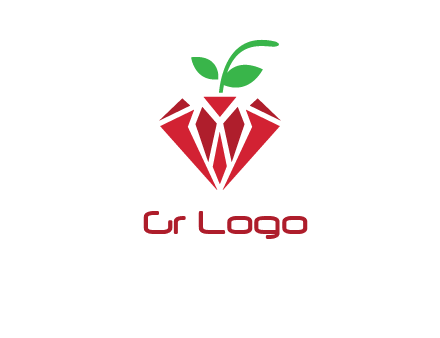 diamond with leaf jewelry logo