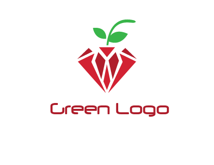 diamond with leaf jewelry logo