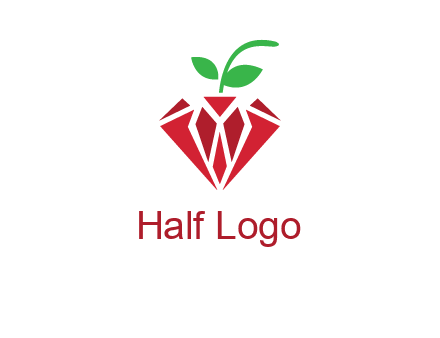 diamond with leaf jewelry logo