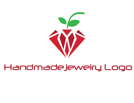 diamond with leaf jewelry logo