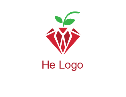 diamond with leaf jewelry logo
